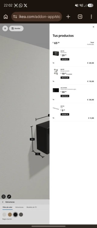 Cajón Besta Ikea Negro Piano Estrecho
