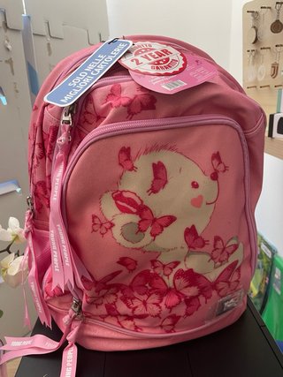 Zaino scuola elementare rosa con orsetto