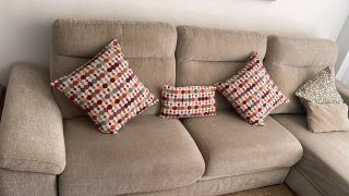 Sofá cama beige tela