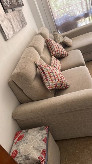 Sofá cama beige tela
