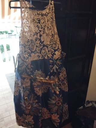 Vestido Burberry Azul y Dorado