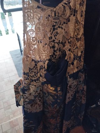 Vestido Burberry Azul y Dorado