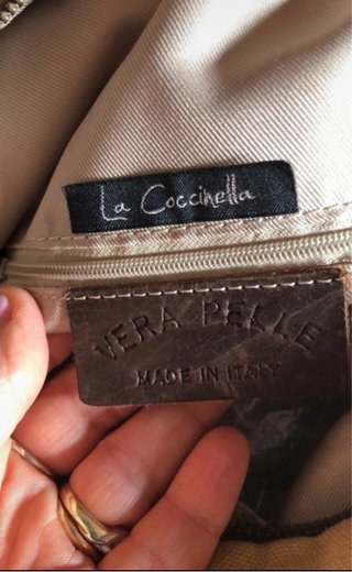 Borsa donna pelle e tela gialla