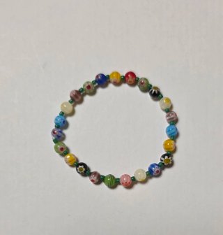 Pulsera cuentas Lampwork multicolor