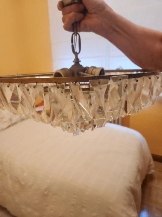 Lámpara de techo diseño cristal y metal