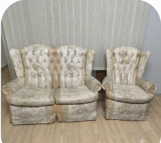 Sofá y sillón clásico floral