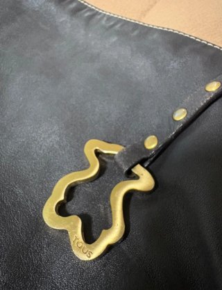 Bolso Tous Negro Piel Tachuelas