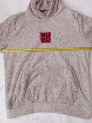 Forro polar con capucha Hugo, logo bordado XL
