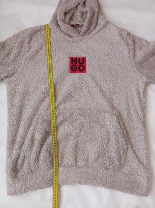 Forro polar con capucha Hugo, logo bordado XL