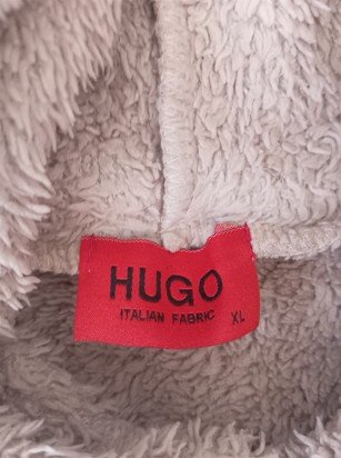 Forro polar con capucha Hugo, logo bordado XL