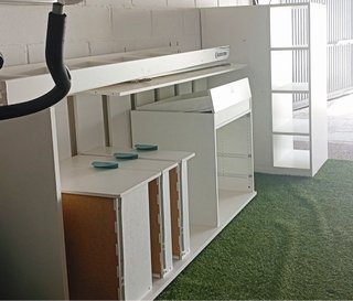 Cama alta IKEA SMÅSTAD con escritorio y armario