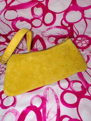 Bolso Zara Piel Ante Amarillo