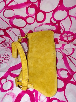 Bolso Zara Piel Ante Amarillo