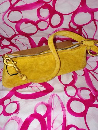 Bolso Zara Piel Ante Amarillo