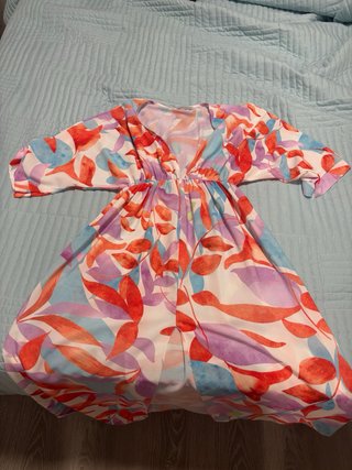 Vestido largo estampado hojas verano
