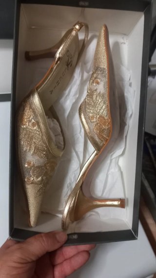 Zapato de fiesta Luchia oro seminuevo