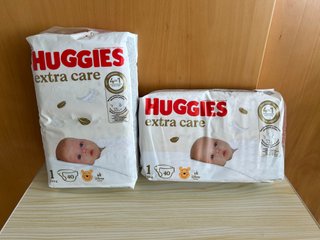 80 Pañales Huggies Extra Care Talla 1