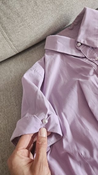 Blusa lila perlas elegante talla S/M