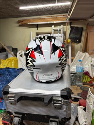 Casco Moto Infantil WILD WOLF NZI Blanco y Rojo