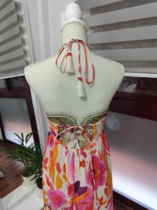 Vestido Largo Estampado Zara