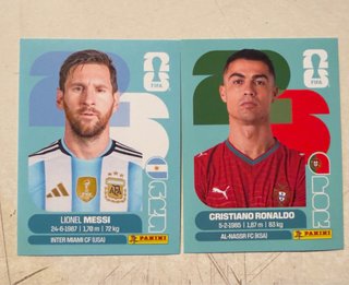 Cromos Mundial FIFA Messi y Ronaldo