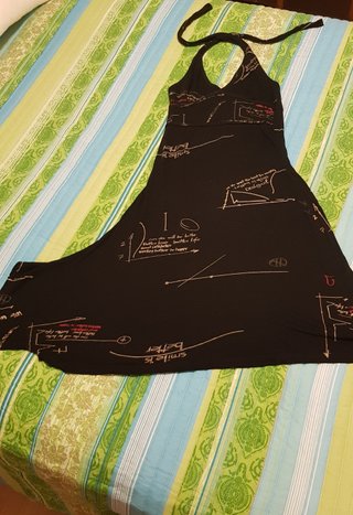Vestido Desigual Verano Negro con Rojo