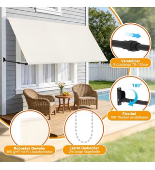 Tenda da sole retrattile 150x150 cm