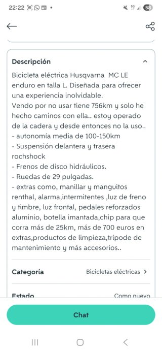 Bicicleta eléctrica Husqvarna con extras!!