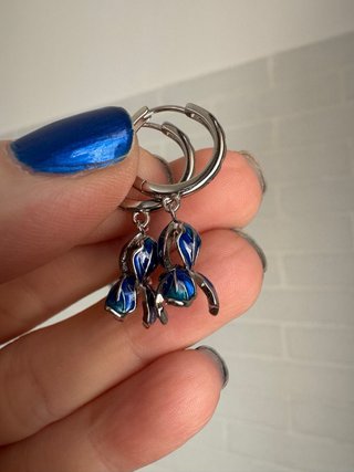 Orecchini Argento 925 Iris Blu