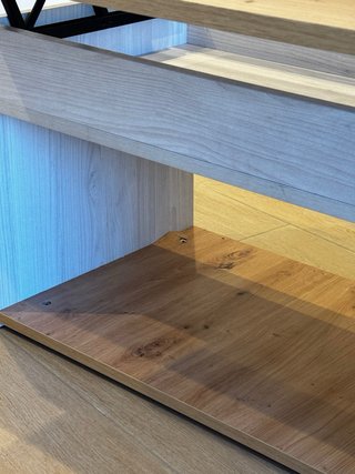 Mesa centro elevable madera y metal