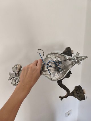 Lámpara de pared vintage metal dorada