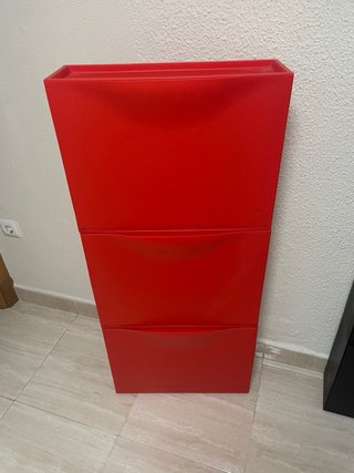 Zapateros Ikea Plástico Rojo y Negro