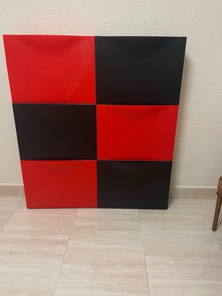 Zapateros Ikea Plástico Rojo y Negro