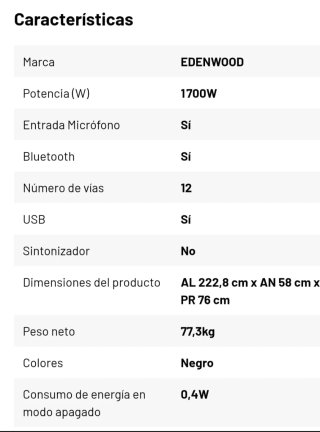 Edenwood Curve System Party Speaker Solo recogids