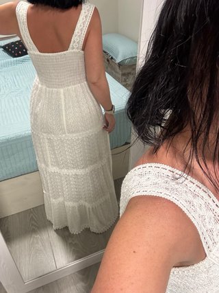 Vestido largo de algodón blanco