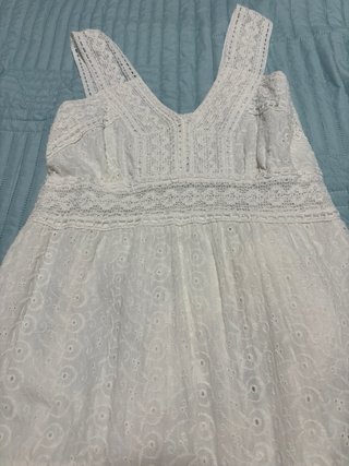 Vestido largo de algodón blanco
