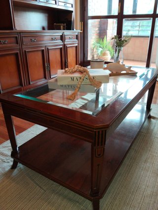 Mesa de centro madera y cristal