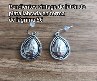 Pendientes vintage plata y piedra natural