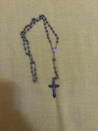 Rosario antiguo de plata