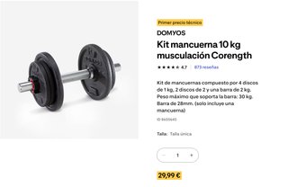 Lote Fitness: Mancuernas, Rueda Abdominal y Barras