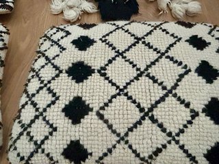Conjunto 2 alfombras y 4 cojines de kilim y lana