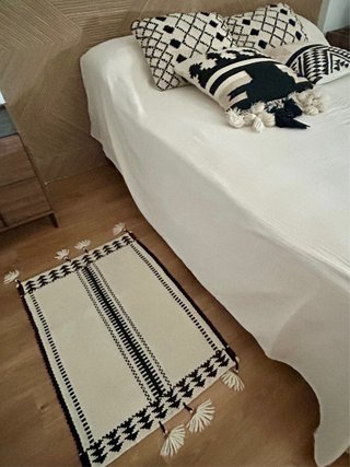 Conjunto 2 alfombras y 4 cojines de kilim y lana