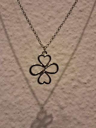 Gargantilla trébol corazones plata