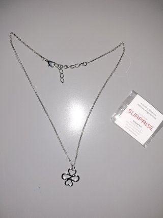 Gargantilla trébol corazones plata