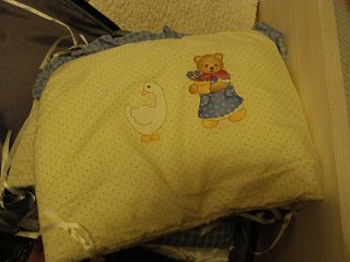 Colcha cuna bebé con osito y vaca