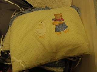 Colcha cuna bebé con osito y vaca