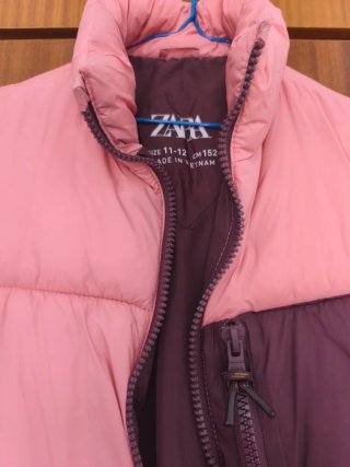 Chaleco Zara niña rosa y marrón