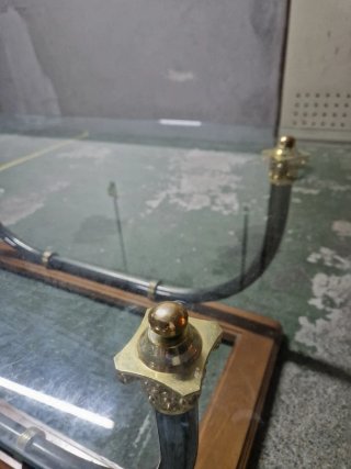 Mesa centro cristal y madera