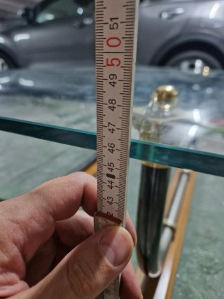 Mesa centro cristal y madera