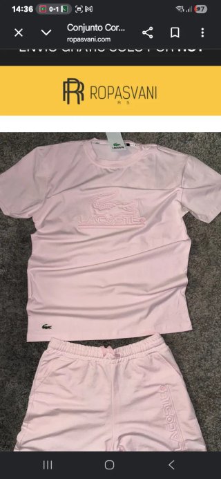Conjunto Lacoste Rosa